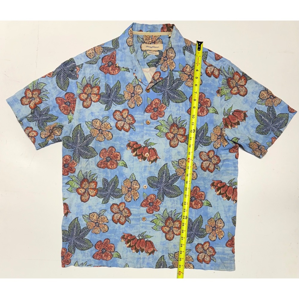 Tommy Bahama Original Fit Silk Floral Hawaiian Shirt Men's XL
